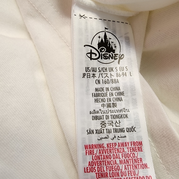 Disney Mickey Mouse White Cropped Short Sleeve T-Shirt New With Tags - Picture 8 of 11